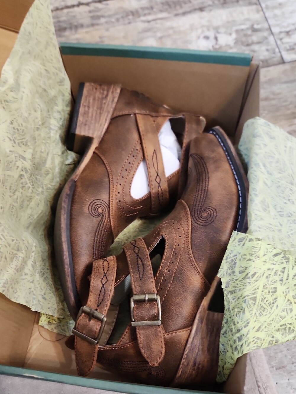 Roper Willa- Tan Brown Cutout Buckle Ankle Boots - Picture 6 of 6